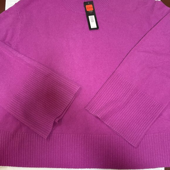 Banana Republic Sz XL Cashmere Mock-neck woman Fuschia sweter $170 - Picture 7 of 13